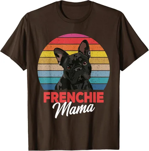 Vista 8 de Frenchie Mama - Camiseta divertida de regalo para niñas y perros Bulldog Francés, Negro, S