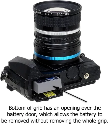 Vista 5 de Fotodiox Pro, todo metal negro cámara mano agarre para Olympus OM-D E-M5 cámara digital sin espejo con acceso a la batería