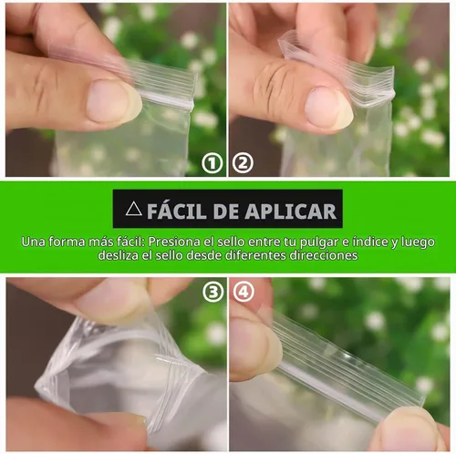 Vista 3 de Mini bolsas de plástico, 1000 unidades de 1.5 x 1.5 pulgadas, bolsas de almacenamiento reutilizables transparentes con cremallera para joyas 1000
