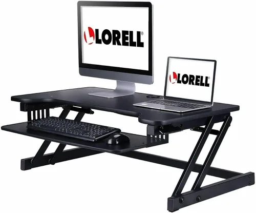 Vista 3 de Lorell soporte elevador para monitor, blanco LLR99901, Negro