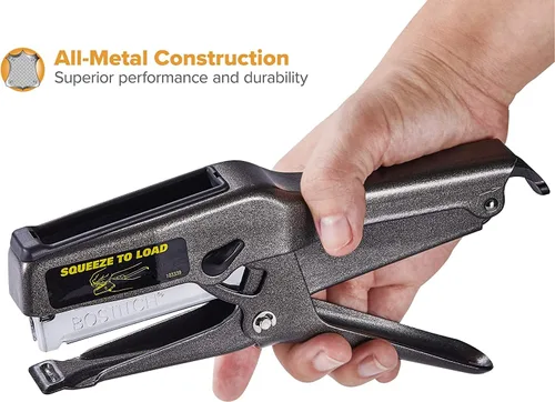 Vista 6 de Bostitch Office B8 Engrapadora de Alicate de Servicio Pesado con 1250 Grapas de 1/4" - Engrapadora Bostitch de Metal de Tira Completa para Cartón