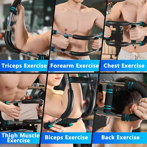 Vista 4 de Twister - Entrenador de brazos, barra de entrenamiento de resorte ajustable de 60 a 100 libras, entrenador de brazos para hombres/mujeres, diseño