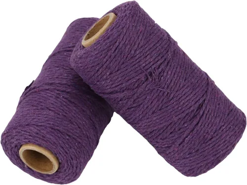Vista 11 de Carrete de hilo de algodón de 656 pies de 10 capas, cuerda para manualidades y envoltura de regalos (negro)
