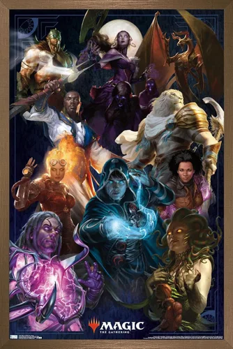 Vista 16 de Trends International Magic: The Gathering - Póster de pared de grupo, 14.725 x 22.375 pulgadas, versión enmarcada de madera de granero