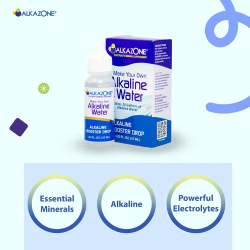 Vista 4 de Alkazone Haz tu propia agua alcalina 1 paquete hace 20 galones Gota de refuerzo alcalina Paquete de 3 unidades de 1.25 onzas