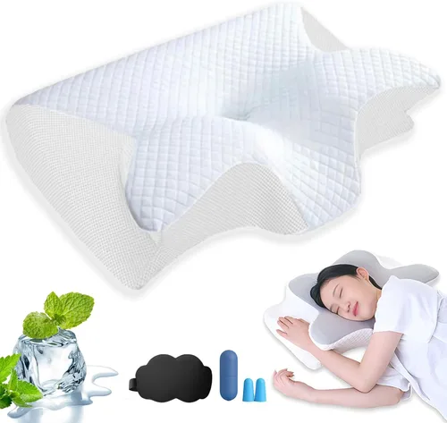 Vista 12 de Pillow Hospitality Collection, almohadas - Soporte prémium para el cuello y la postura, almohada ergonómica de espuma viscoelástica cervical