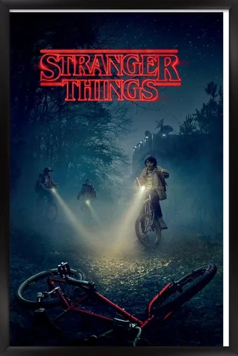 Vista 9 de Trends International Netflix Stranger Things - Póster de pared de bicicletas, 14.725 x 22.375 pulgadas, versión enmarcada de madera de granero