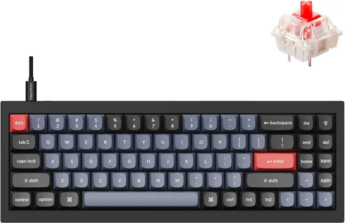 Vista 11 de Keychron Q7 Teclado mecánico personalizado con cable, 70% de diseño QMK/VIA macro programable con interruptor azul Gateron G Pro intercambiable