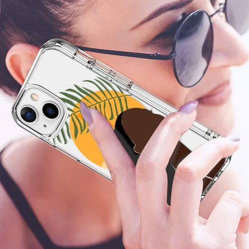 Vista 2 de LUHOURI Funda para iPhone 15 Plus con protector de pantalla, transparente de acrílico, diseños de moda para mujeres y niñas, funda protectora a