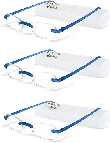 Vista 16 de Calabria 714 Anteojos de lectura sin montura con lentes transparentes, color carbón, lentes de lectura para hombres y mujeres, lectores