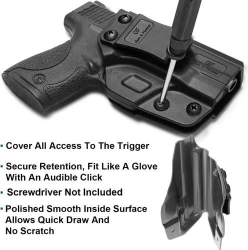 Vista 3 de GUN & FLOWER Funda de pistola IWB para transporte oculto, compatible con S&W M&P Shield Plus/Shield/Shield M2.0 9mm/.40 con cañón de 3.1''.