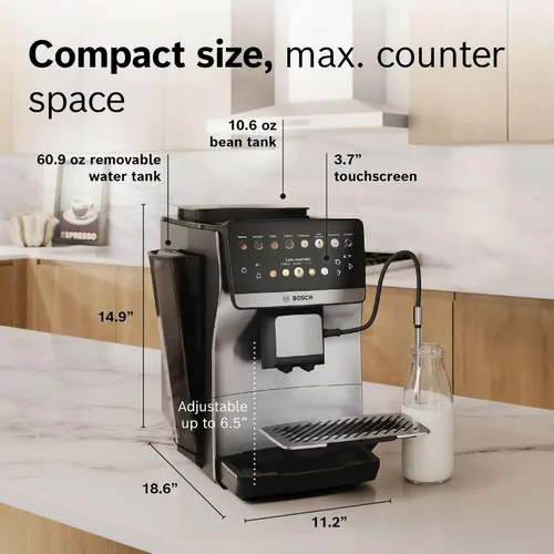 Vista 8 de Bosch Serie 6 Máquina de café y espresso totalmente automática, acero