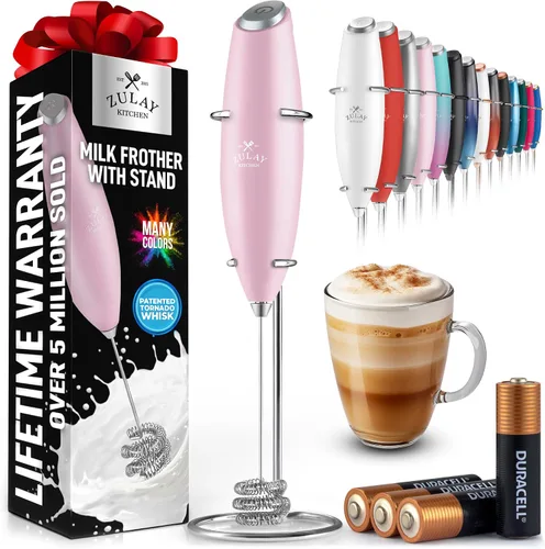 Vista 74 de Zulay Milk Boss Espumador de leche potente manual, hace espuma para latte, batidor para mezclar bebidas, café, miniespumador para capuchino, frappé
