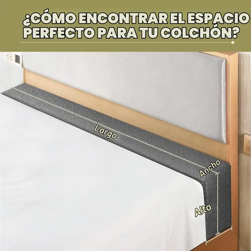 Vista 2 de DEEPSHARK Relleno de espacio para cama individual, esponja 45D de alta densidad, funda extraíble y lavable, relleno extensor de colchón para espacio