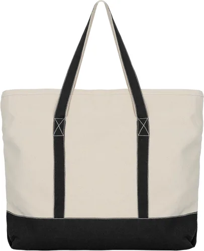 Vista 7 de Bolsas de lona extra grandes con cremallera, 22 pulgadas, resistente, con cremallera superior, con cremallera, 100% algodón orgánico, resistentes