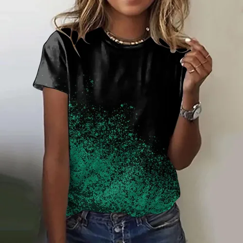Vista 2 de Camisetas de verano para adolescentes, camisetas de algodón de manga corta con estampado de girasol para mujer