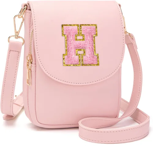 Vista 108 de Viverte Bolso Cruzado para Niñas Adolescentes Pequeñas, Bolso Inicial para Celular, Pequeña Cartera para Niños Pequeños, Bolso de Cuero con Tres