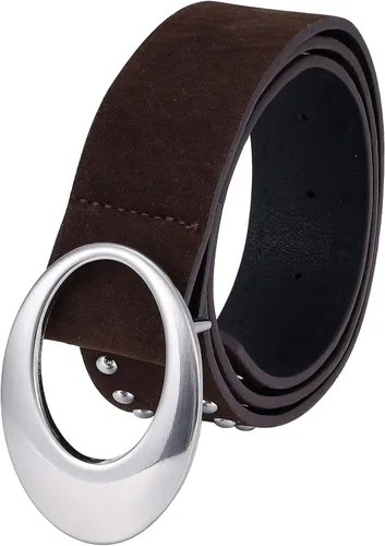 Vista 6 de Manfnee Cinturón de cuero de moda para mujer, cinturón de cuero con tachuelas, cinturones para mujer, para jeans, vestido punk, cinturón