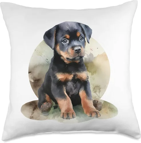 Vista 5 de Tiny Dog T-Shirt Tiny Rottweiler - Almohada para perro, 16 x 16 pulgadas, multicolor