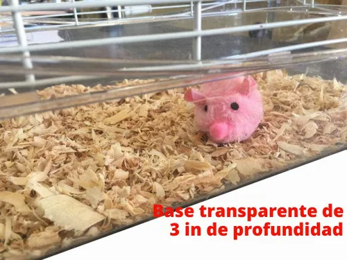 Vista 6 de Acrílico transparente expansible y personalizable 3-niveles sólidos de piso Hámster Hámster Roedor Gerbo Ratón Jaula