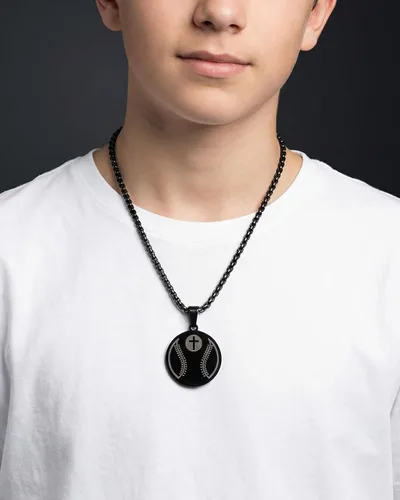 Vista 4 de Luke 1:37 Christian Sports Pendant Necklace Gift for Men Women Athletes