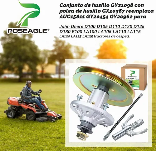 Vista 2 de GY21098 Conjunto de husillo para cubiertas John Deere D110 D105 A2 1xHusillo+1xGX20367