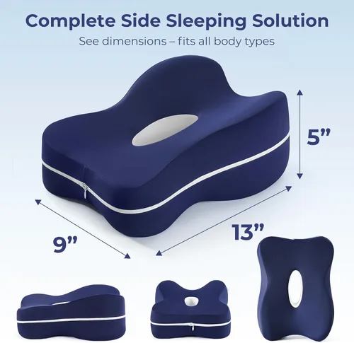 Vista 7 de Knee Pillow for Side Sleepers - 13" Lengthened Leg Pillow for Side Sleeping, Memory Foam with Airflow Hole, No Sagging/Stiffening, Helps Relieve