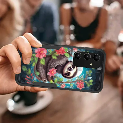 Vista 51 de Funda para Galaxy A14 5G, resistente de doble capa híbrida de policarbonato duro, goma suave, a prueba de golpes, funda protectora resistente