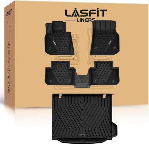 Vista 11 de LASFIT - Tapetes de suelo y maletero de auto, ajuste personalizado, de TPE, para todo tipo de clima, impermeable, juego completo, negros