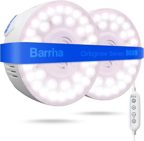 Vista 10 de Barrina Orbgrow OG09 Puck - Luz LED de crecimiento, 5000K 9W (equivalente a 135 vatios), luces de plantas para plantas de interior de espectro