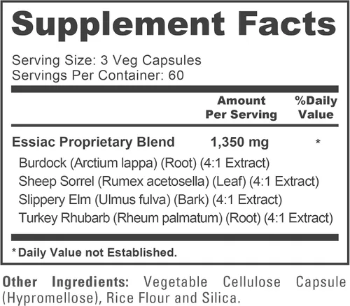Vista 4 de NusaPure - Té Essiac, vegetariano, 1350 mg, 180 cápsulas vegetarianas - 60 porciones
