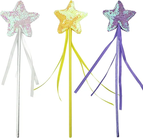 Vista 5 de Kit de varita de princesa para niñas, varitas de juguete mágicas para disfrazarse, disfraz de Halloween, espectáculos mágicos, cosplay, fiesta