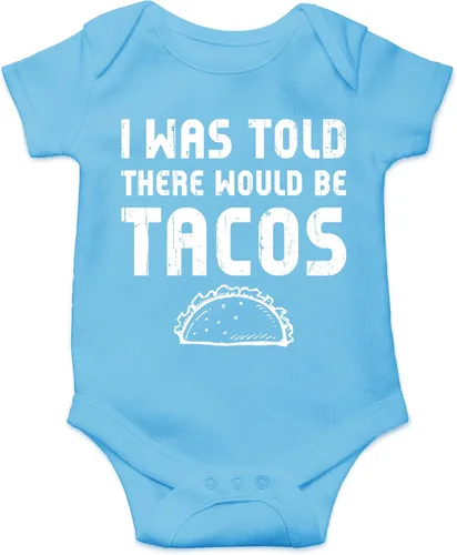 Vista 17 de CBTwear Body de bebé con texto en inglés "I Was Told There Would Be Tacos" - Lindo mameluco de humor unisex para recién nacidos