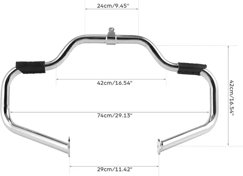 Vista 2 de Green-L Barra de choque de protección de motor de carretera cromada para Harley Touring Road King Street Electra Glide 2009-2024 Cromado
