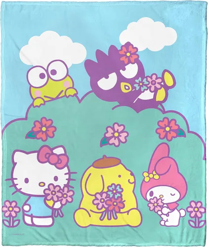 Vista 8 de Northwest Hello Kitty - Manta de seda táctil, 50 x 60 pulgadas, amigos de la playa
