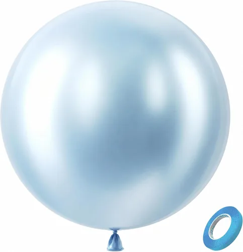 Vista 51 de Bezente - Globos redondos de látex cromado metálico plateado para helio, paquete de 100 unidades de 12 pulgadas Globos plateados para decoraciones