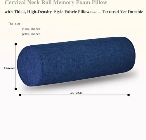 Vista 5 de Almohada cilíndrica de espuma viscoelástica, almohada cervical ergonómica para cuello, piernas, soporte de espalda, cojín decorativo para sofá