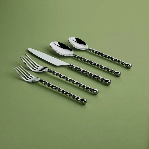 Vista 2 de Gourmet Settings Silver Tear 20 piezas set de cubertería para 4 personas.