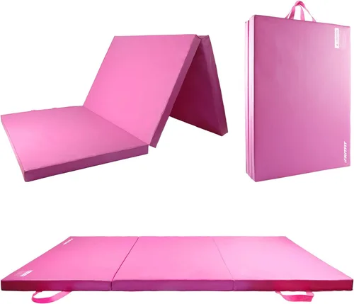 Vista 10 de RitFit Upgraded Folding Exercise Mat, 2 Inch Thick Gymnastics Mat Negro (2' x 8')