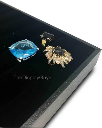 Vista 2 de Caja de reloj de madera con cerradura con ventana de cristal en la parte superior, vitrina organizadora F o anillos, pulsera, collar, pendientes