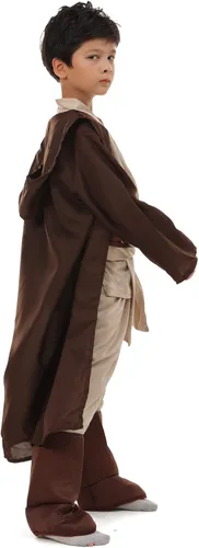 Vista 8 de Hqroidd Disfraz de jedi de caballero de juego de rol disfraz de jedi capa con capucha y cinturón conjunto de 4 piezas para Halloween
