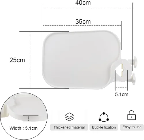 Vista 3 de Bandeja de estante de acceso cuadrada ajustable con poste blanco US100 soportes para cualquier silla
