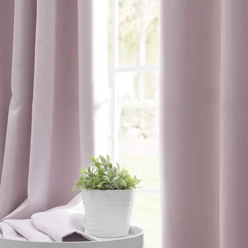 Vista 3 de Best Home Fashion Cortinas opacas con aislamiento térmico, ojales de acero inoxidable y níquel, color rosa bebé, 52 pulgadas de ancho x 63 pulgadas