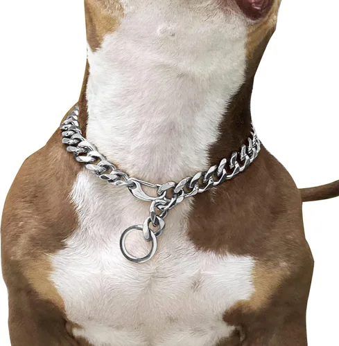 Vista 8 de Cierres de langosta fuertes ajustables para perros, collar de titanio, para entrenamiento, caminar, de metal, a prueba de masticación, para perros