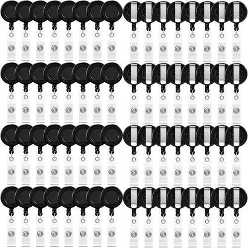 Vista 11 de Zonon 3 clips retráctiles para tarjetas de identificación con clip de cinturón de metal para colgar tarjetas, llaveros, soportes para tarjetas
