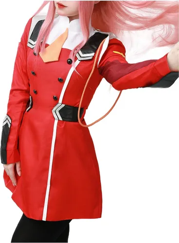 Vista 2 de C-ZOFEK Vestido rojo para mujer, talla de EE. UU., trajes de cosplay, uniforme de anime, disfraz de Navidad y Halloween