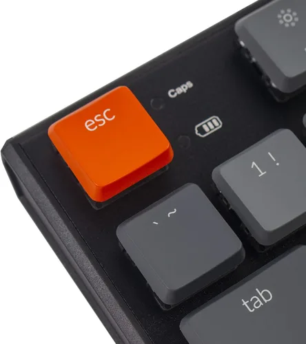Vista 6 de Keychron Teclado mecánico con cable Bluetooth inalámbrico y USB con diseño sin llave de 87 teclas con interruptor marrón Gateron de perfil bajo