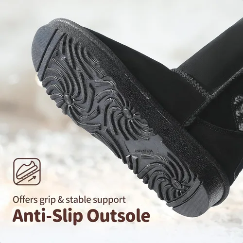 Vista 5 de DREAM PAIRS botas de nieve de invierno con forro de piel sintética para niños