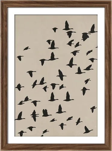 Vista 272 de MUDECOR Lienzo enmarcado prémium para pared, pinos nevados en bosque de invierno, ilustraciones modernas, arte contemporáneo, escénico, divertido