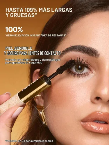 Vista 6 de SHEGLAM Máscara de pestañas todo en uno de 24k con volumen multiefecto de larga duración